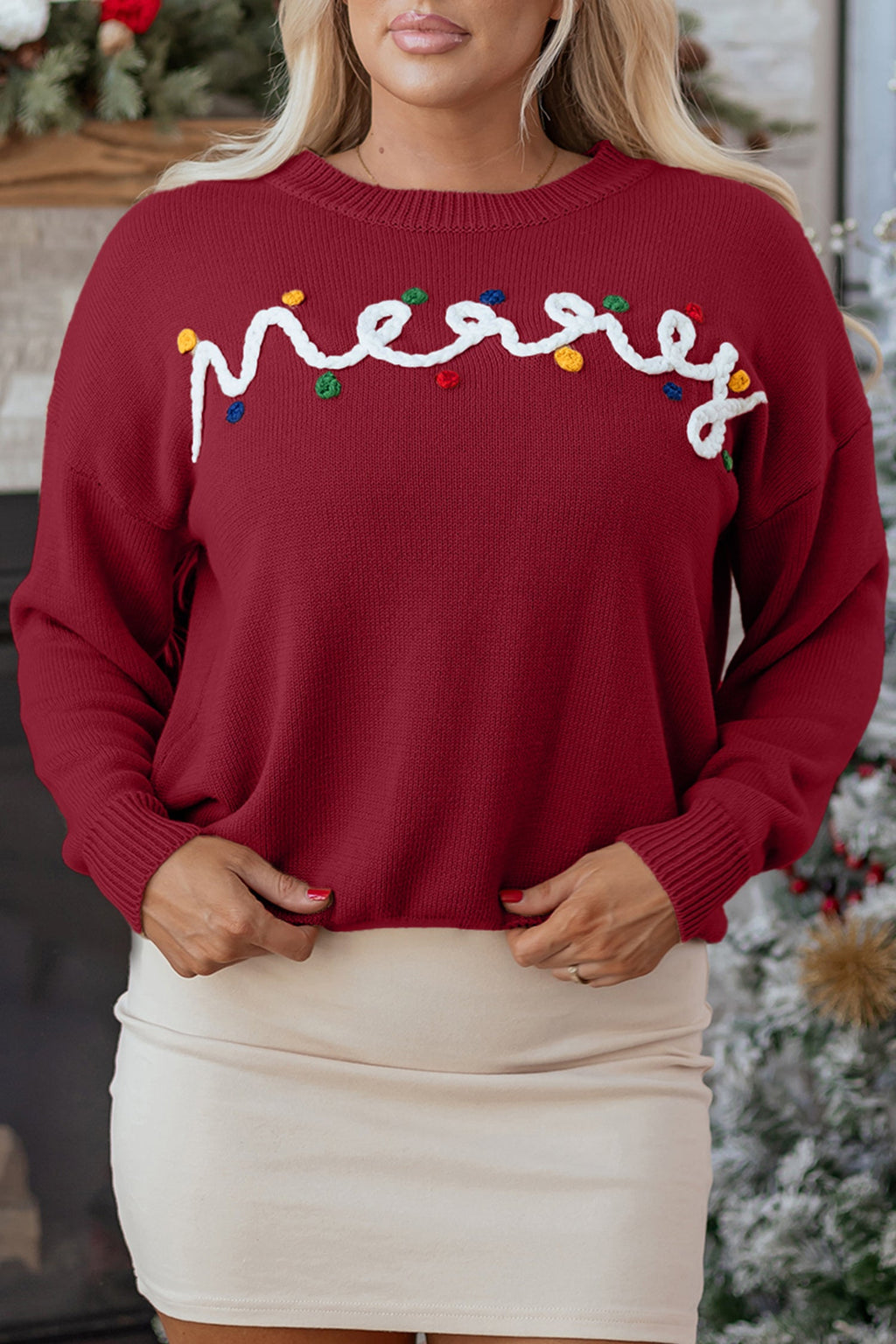 Jade Christmas Drop Shoulder Sweater