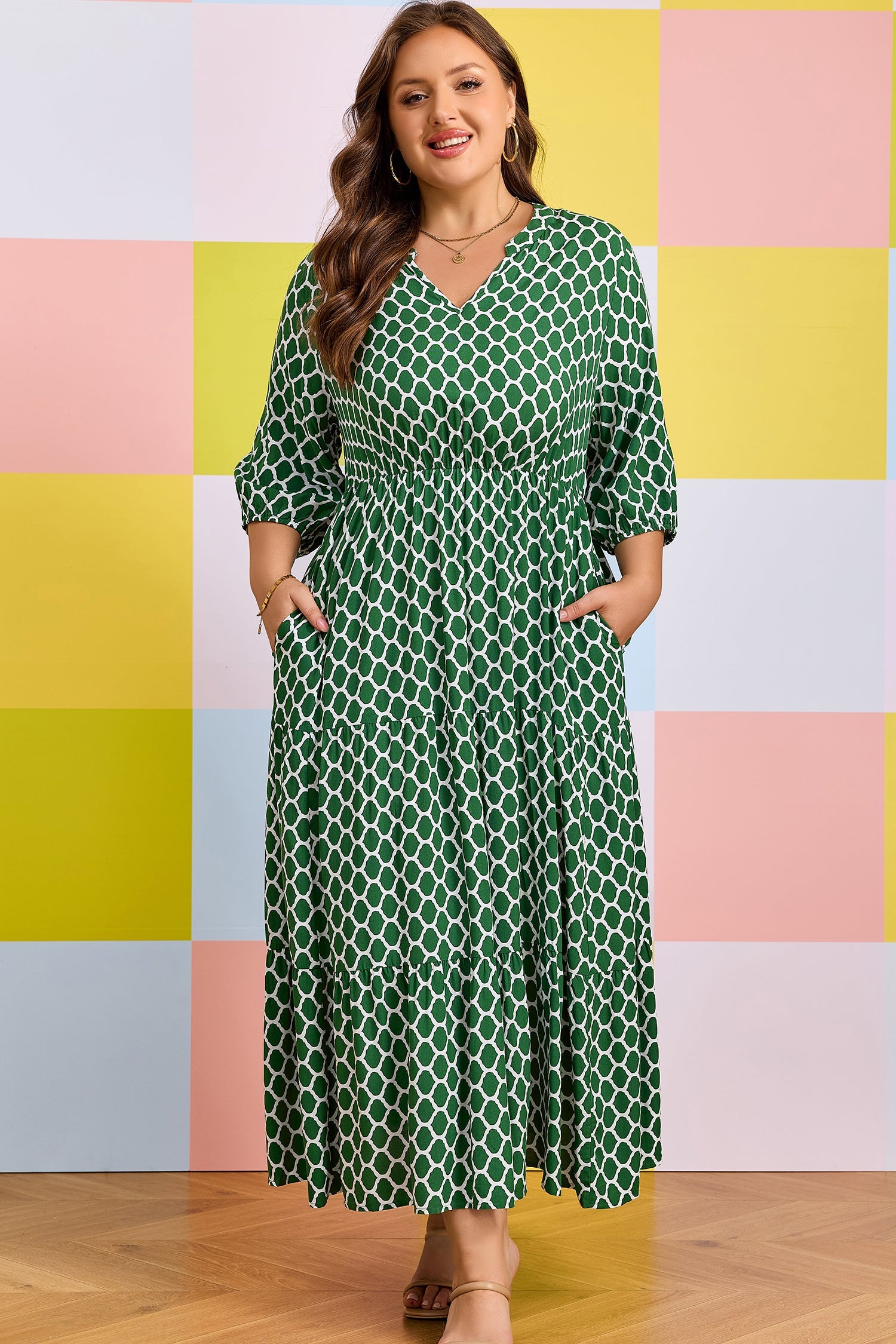 Johanna Ruffle Hem Casual PLUS Dress