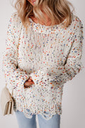 Isabel Confetti Distressed Knit Sweater