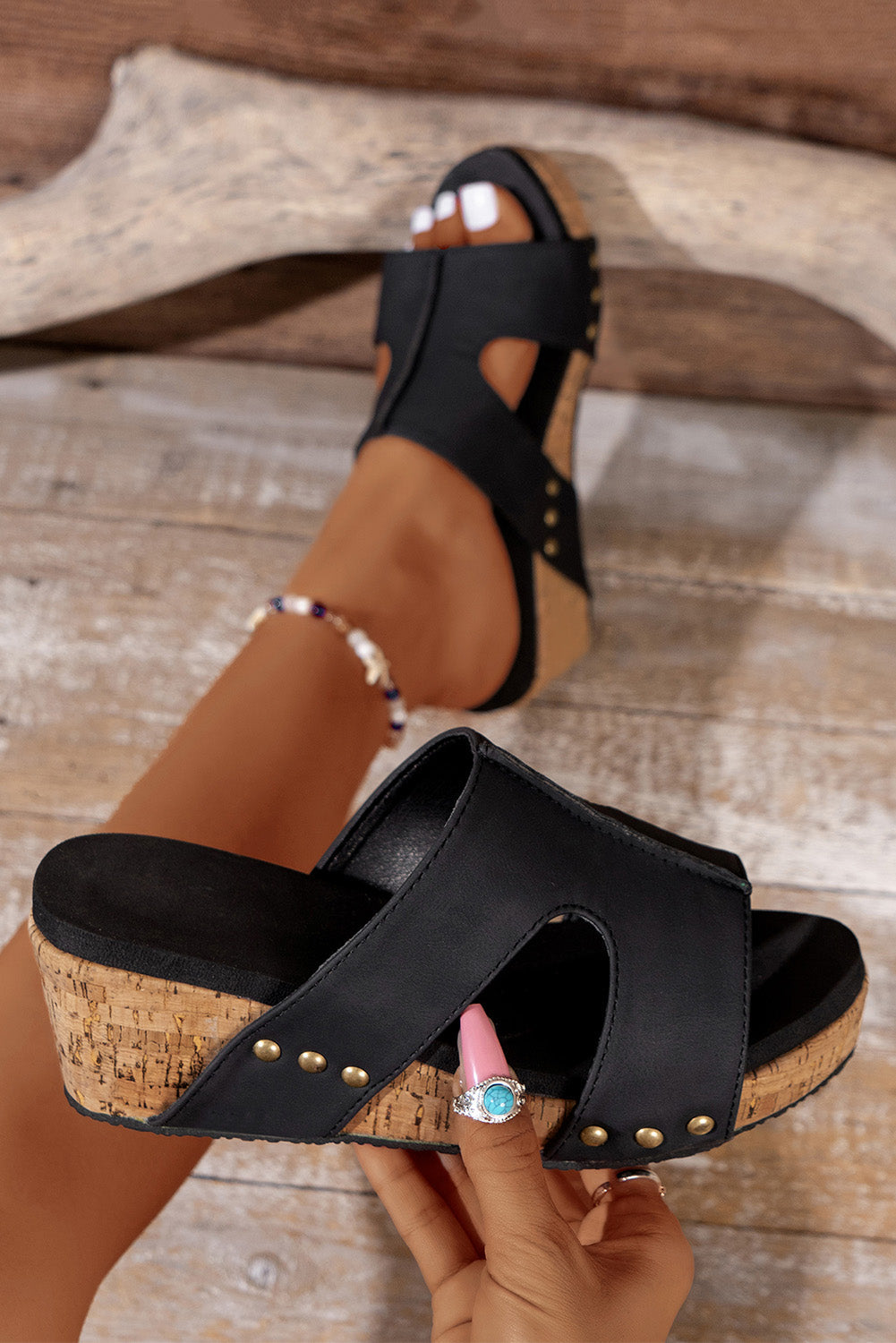 Lillian On Wedge Slippers
