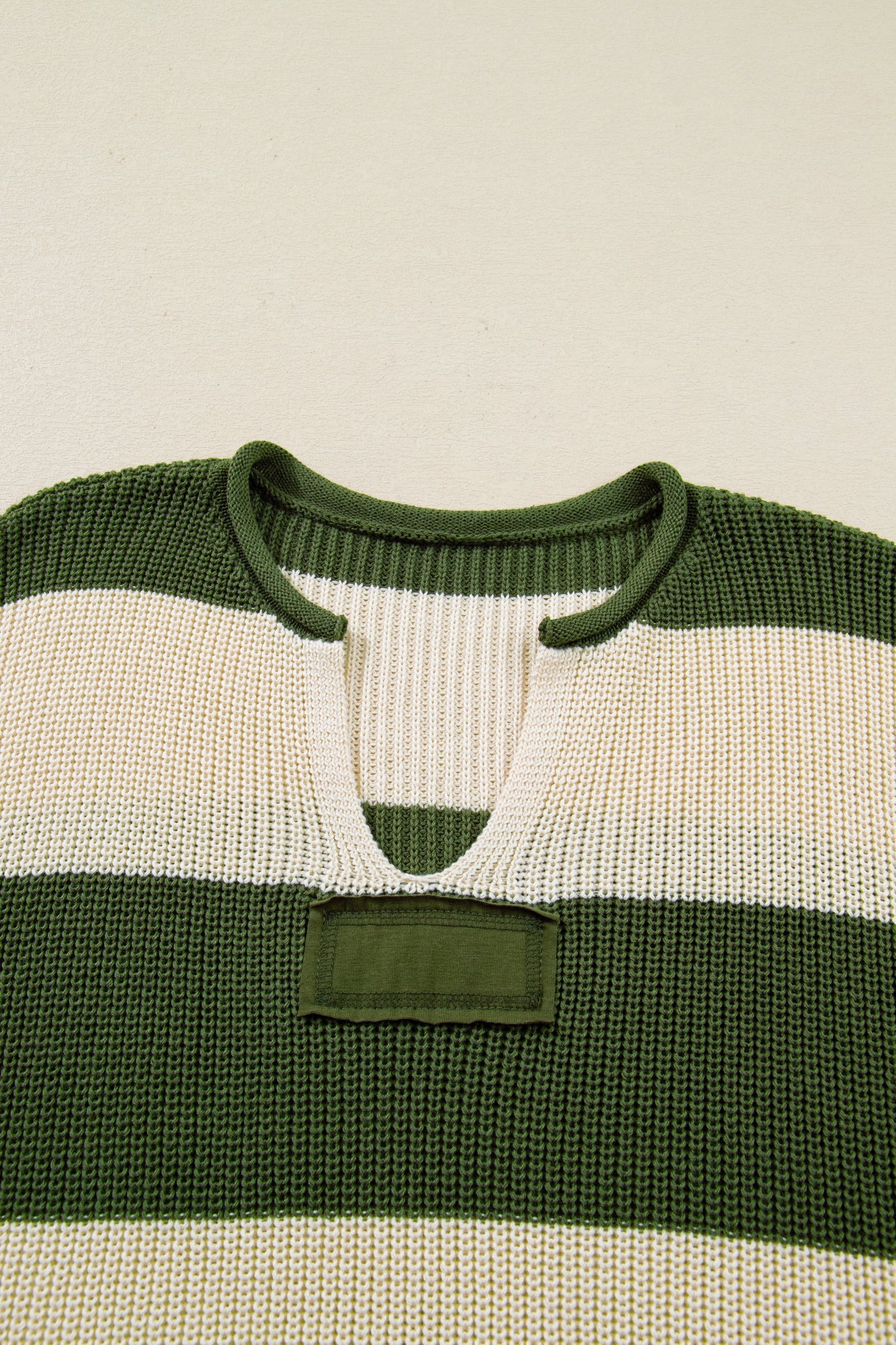 Violet Stripe Colorblock Notched PLUS Sweater