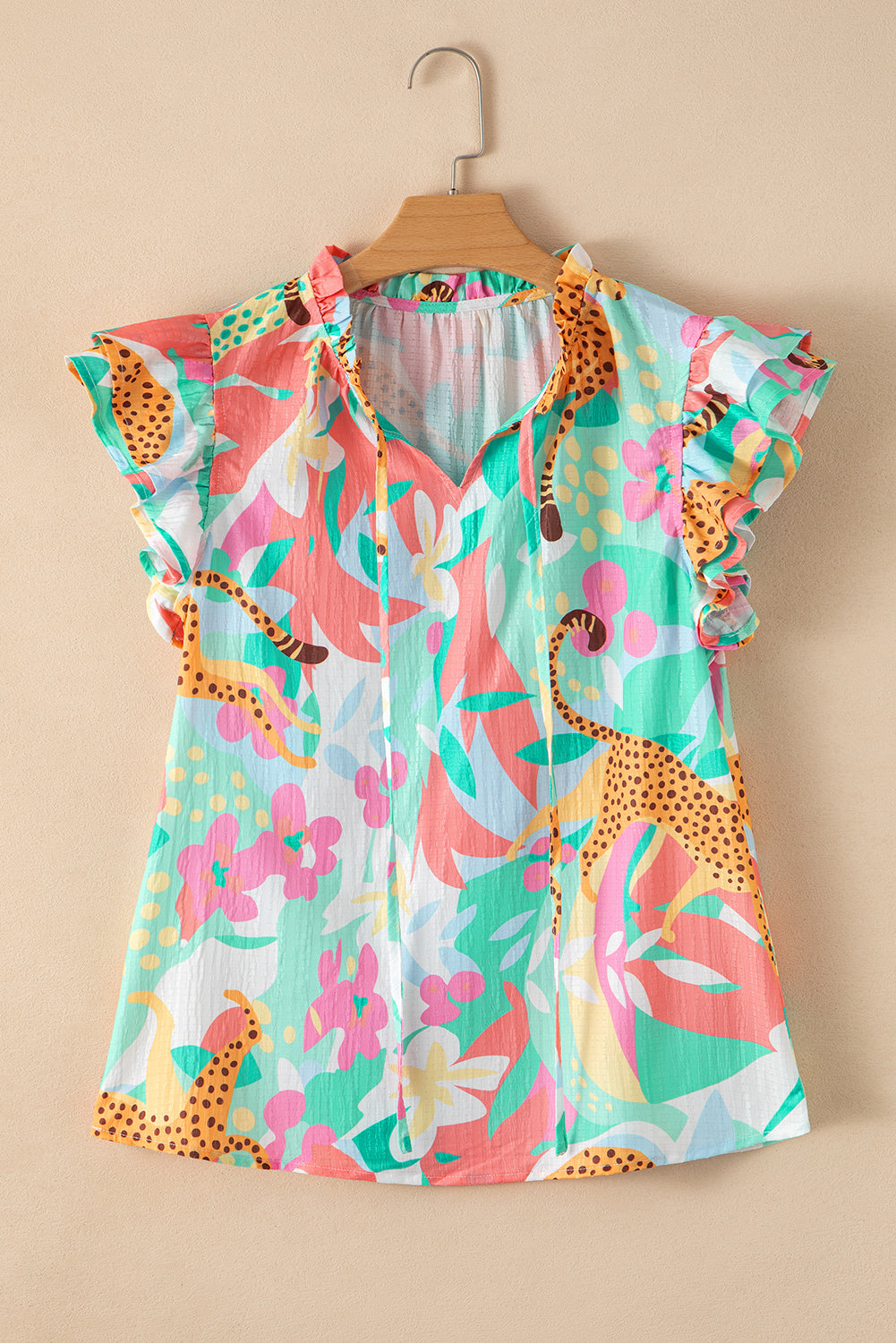 Magnolia Tie Summer Floral Blouse