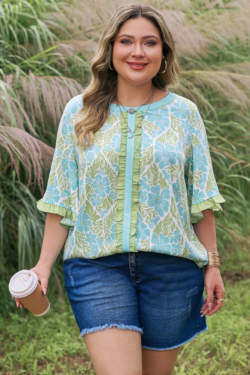 Elina Trim Short Sleeve PLUS Blouse