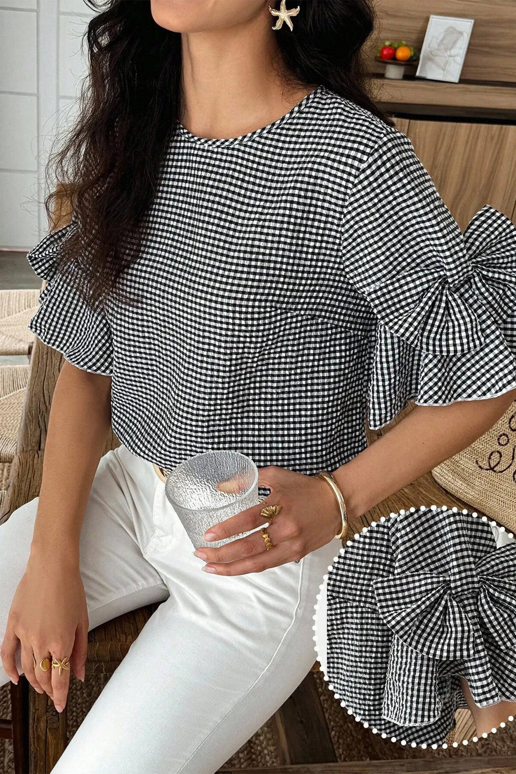 Carolina Ruffled Half Sleeve Blouse