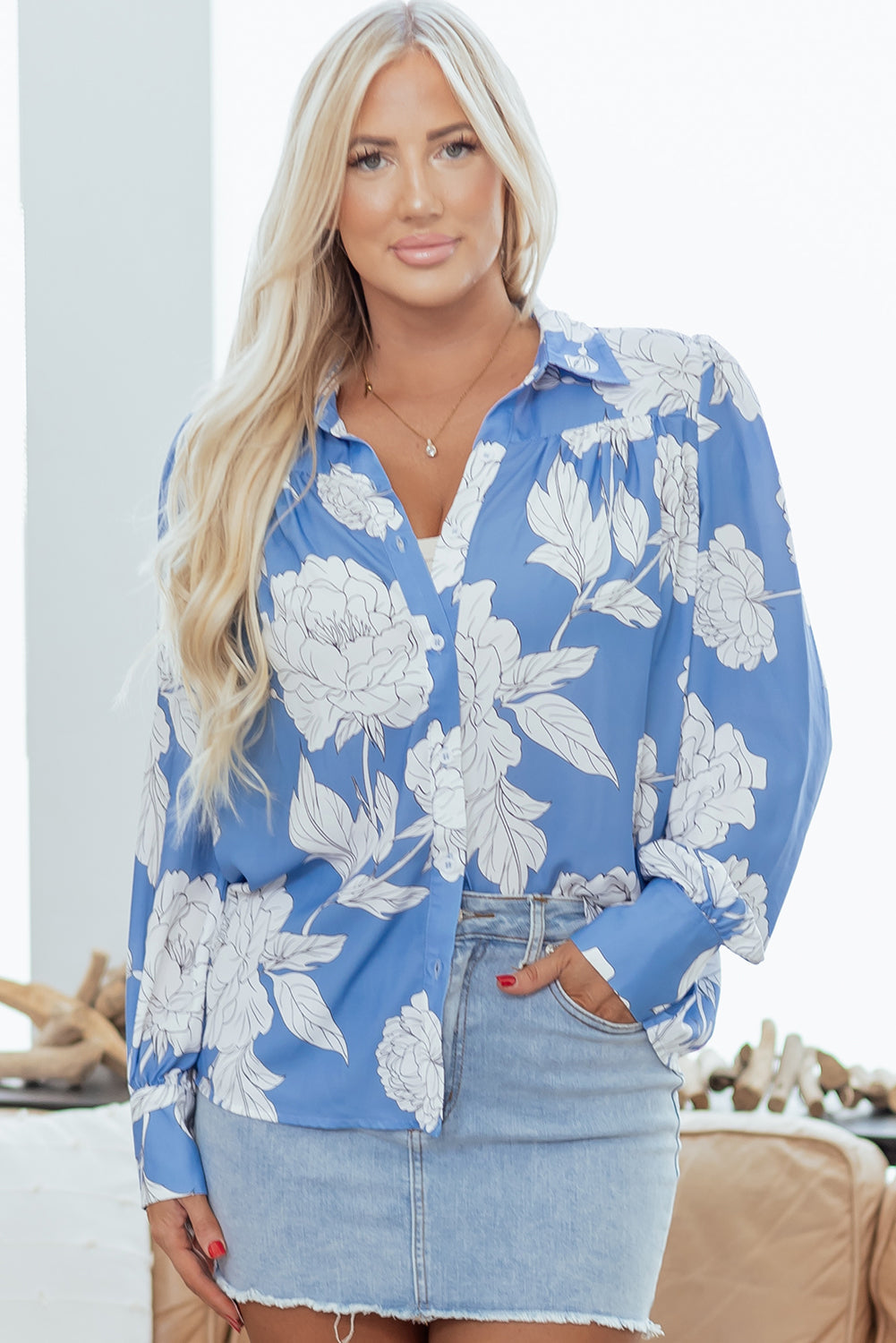 Carmen Detail Puff Sleeve Shirt