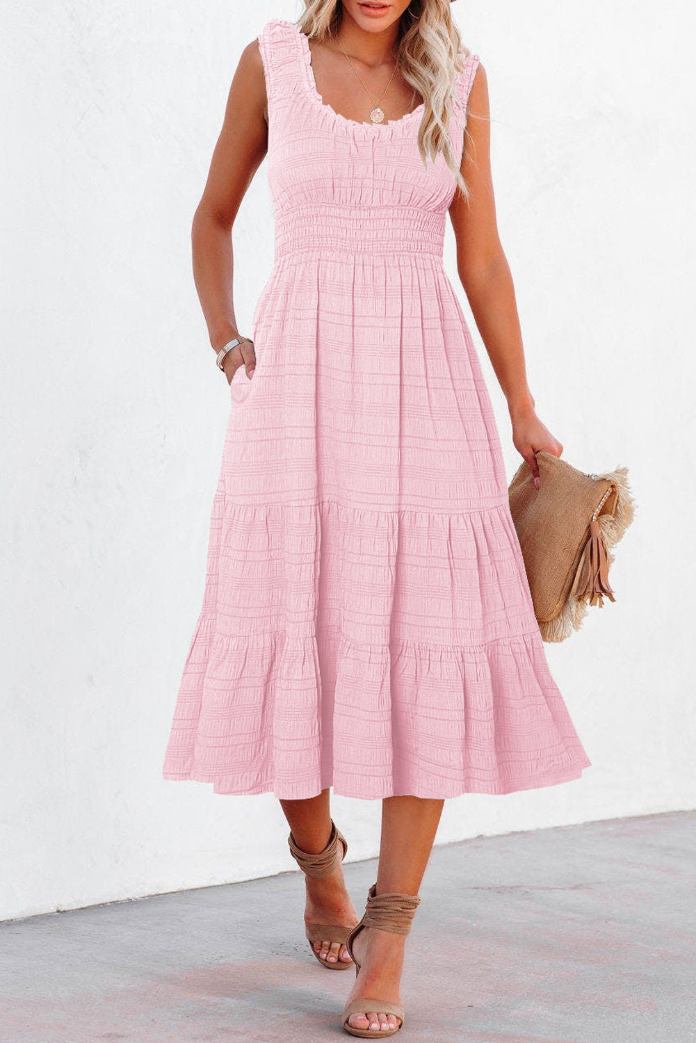 Lauren Square Sleeveless Midi Dress