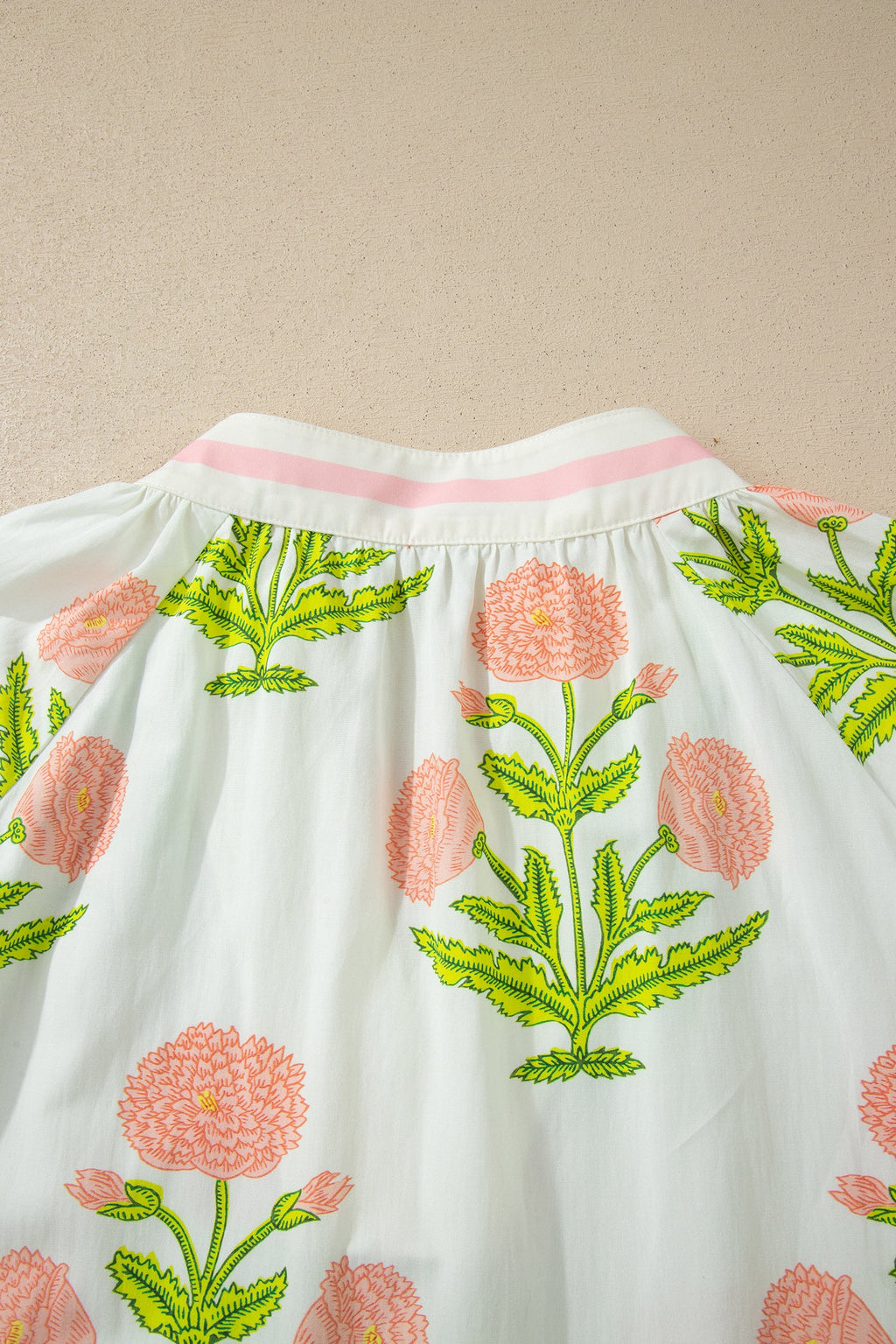 Giuliana Print Striped Trim PLUS Blouse