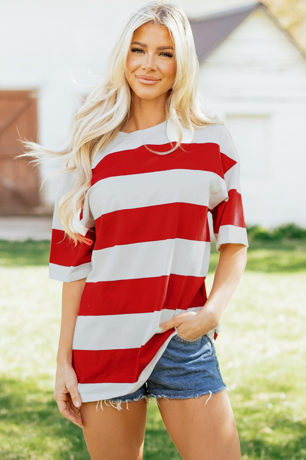 Tiana Block Oversize Tunic Tee