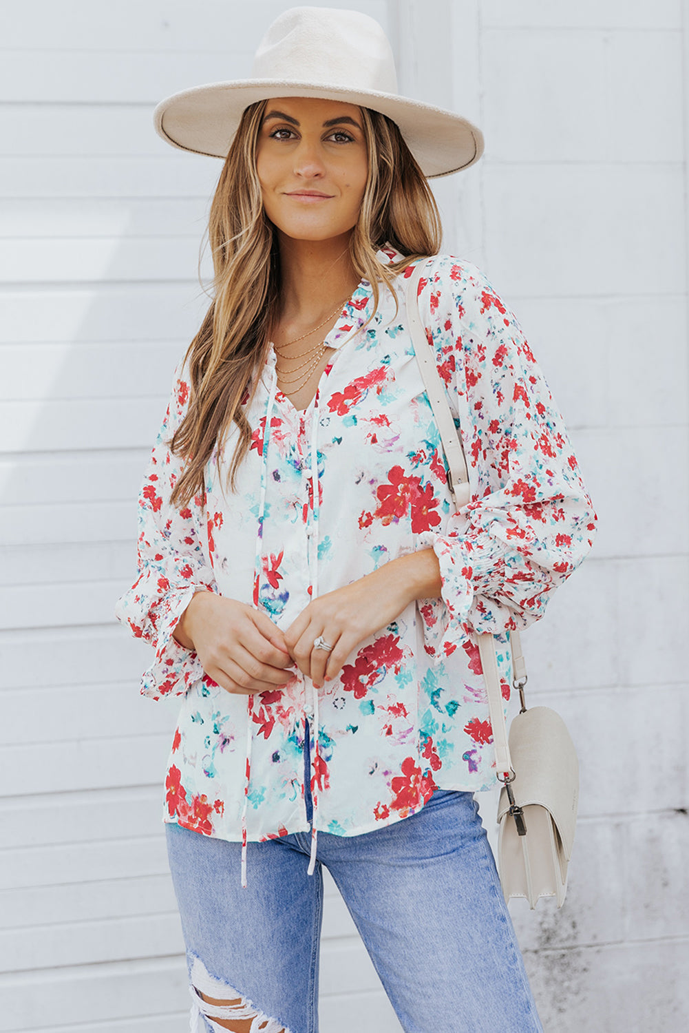 Mckenna Cakewalk Floral Smocked Blouse