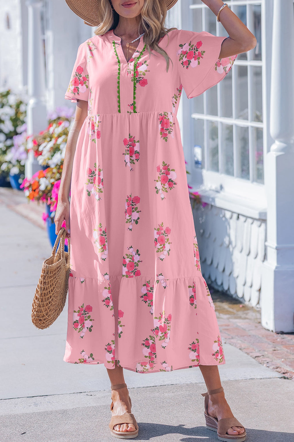Alena Floral Print Maxi Dress
