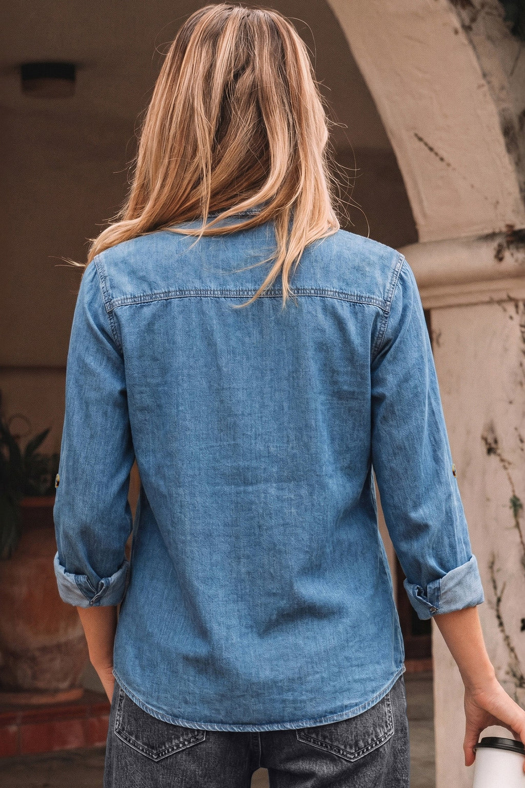 Makenna Myosotis Down Slim Shirt
