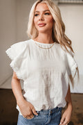 Cecelia Ruffled Flutter Sleeve Blouse