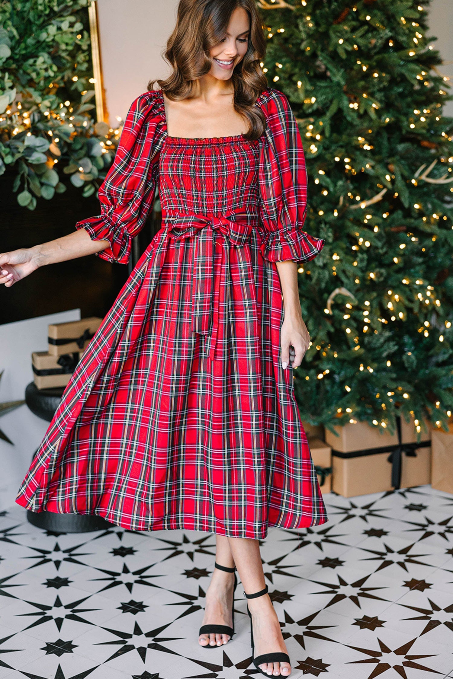 Jazmin Waist Flared Midi Dress