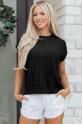 Marina Textured Short Sleeve Sweater