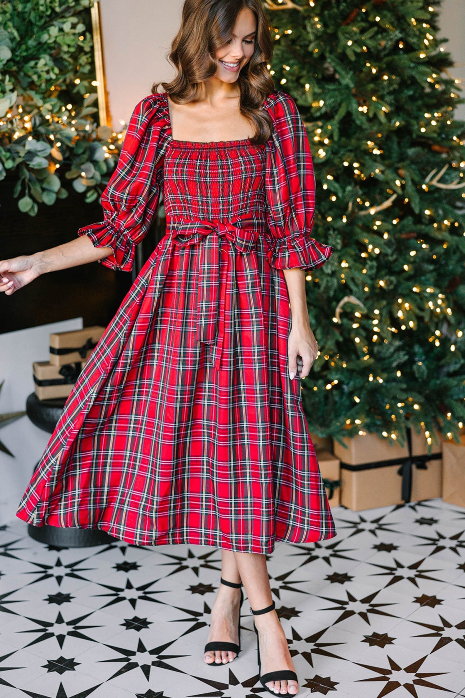 Jazmin Waist Flared Midi Dress