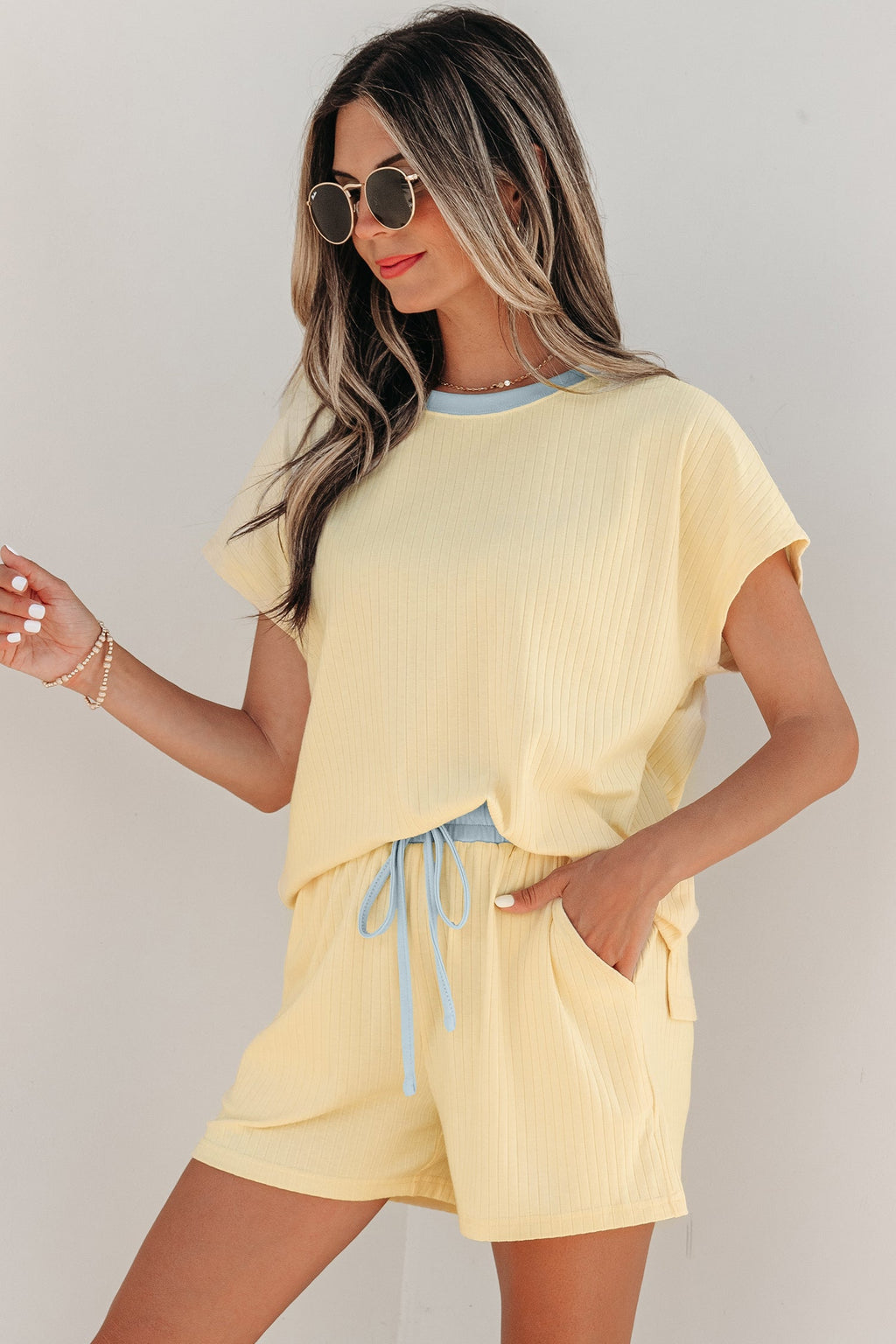 Sunny Trim Casual Short Set
