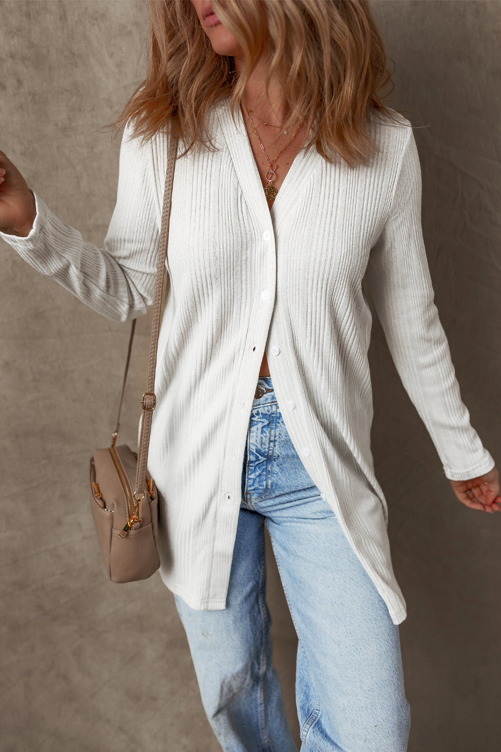 Gianna Ribbed Up Tunic Cardigan