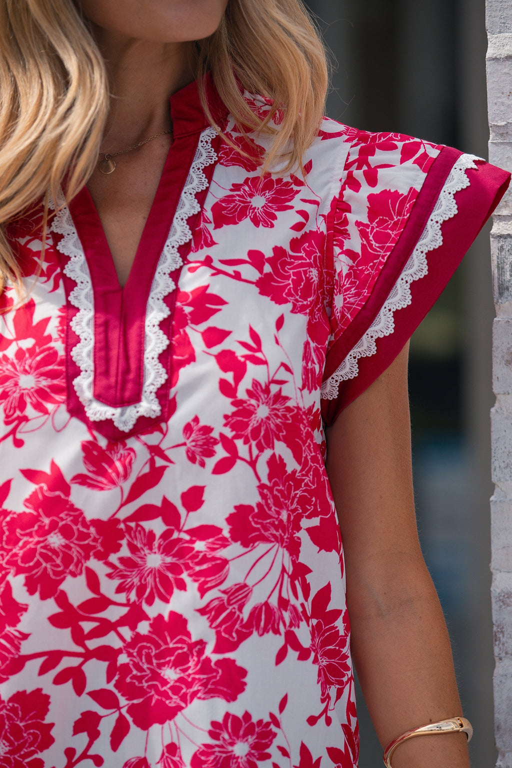 Dahlia Detail Flutter Sleeve Blouse