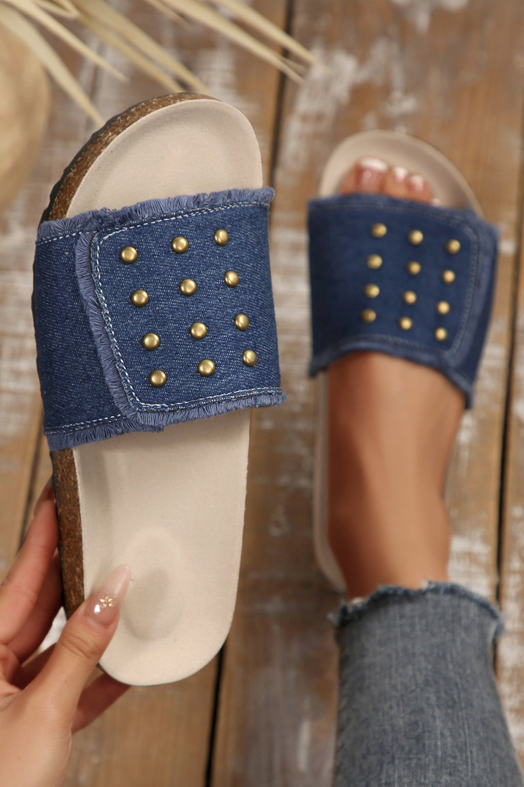 Kennedi Retro Studded Detail Slippers