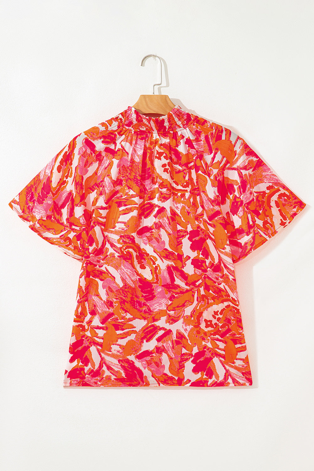 Rosalyn Print Striped Trim Blouse