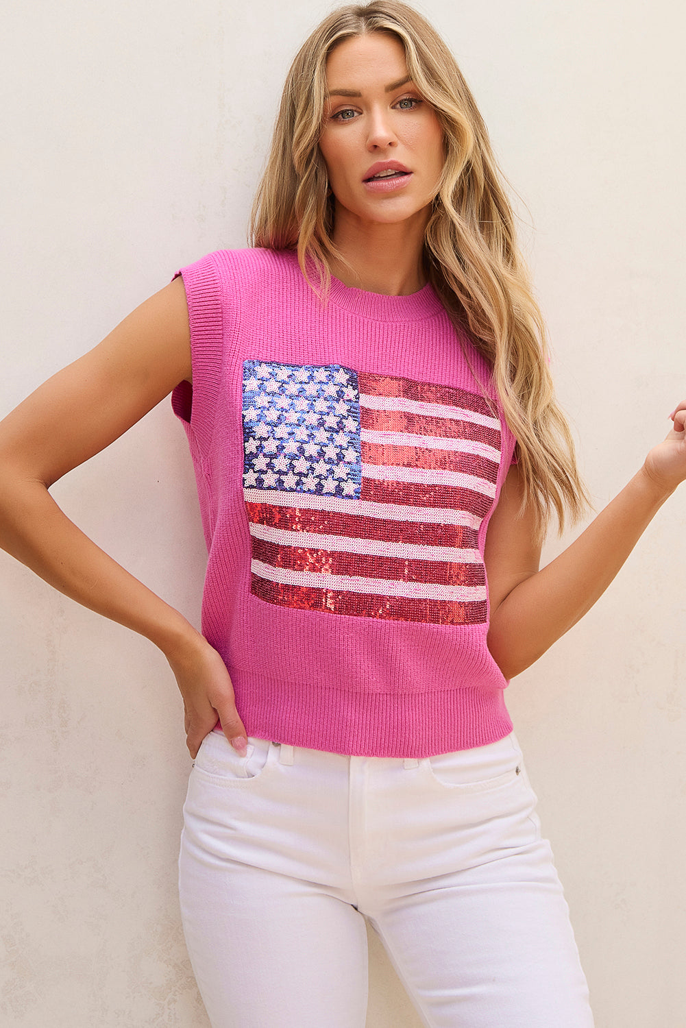 Grace american Flag Knitted Vest