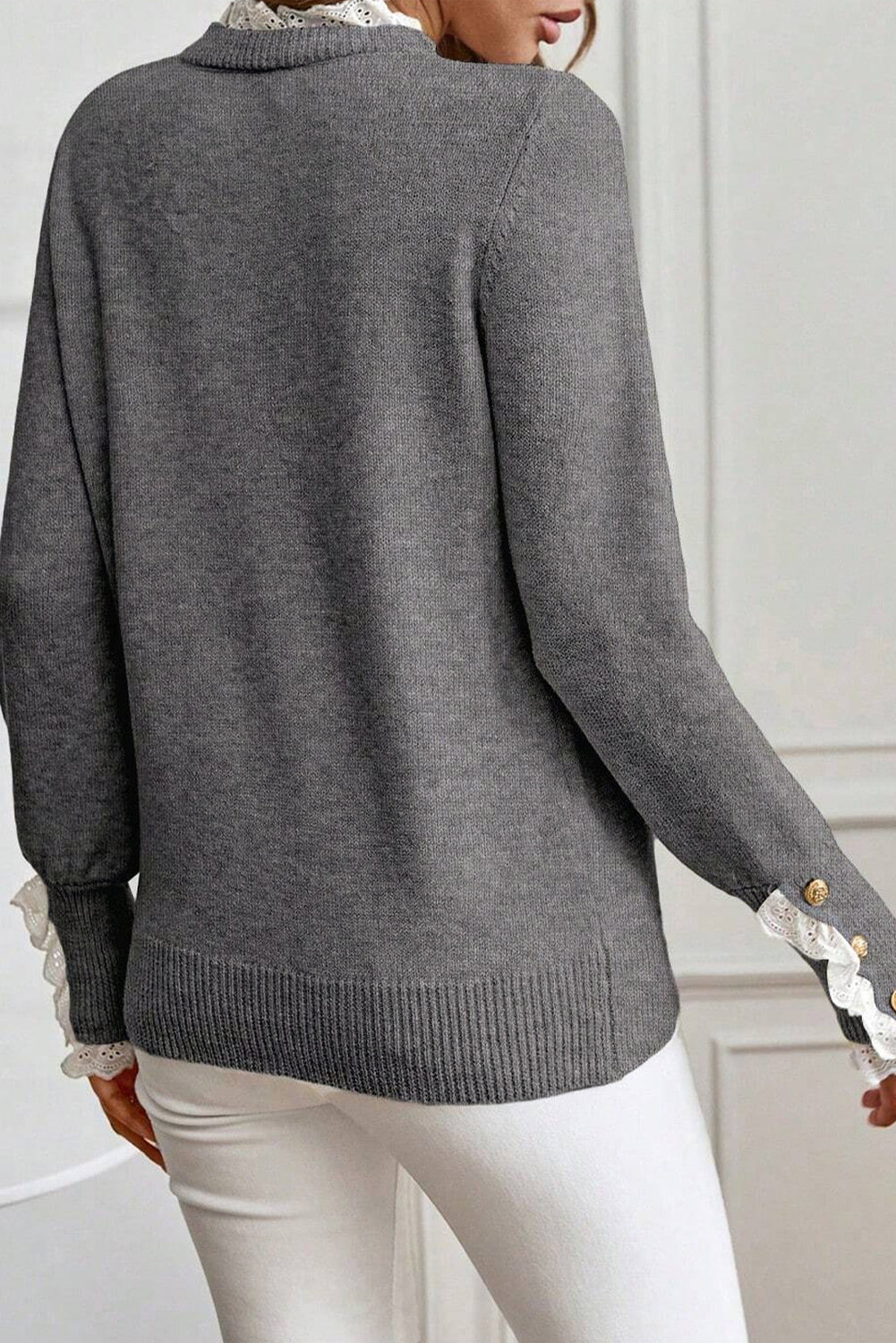 Katelyn Patchwork Cuffs Loose Sweater
