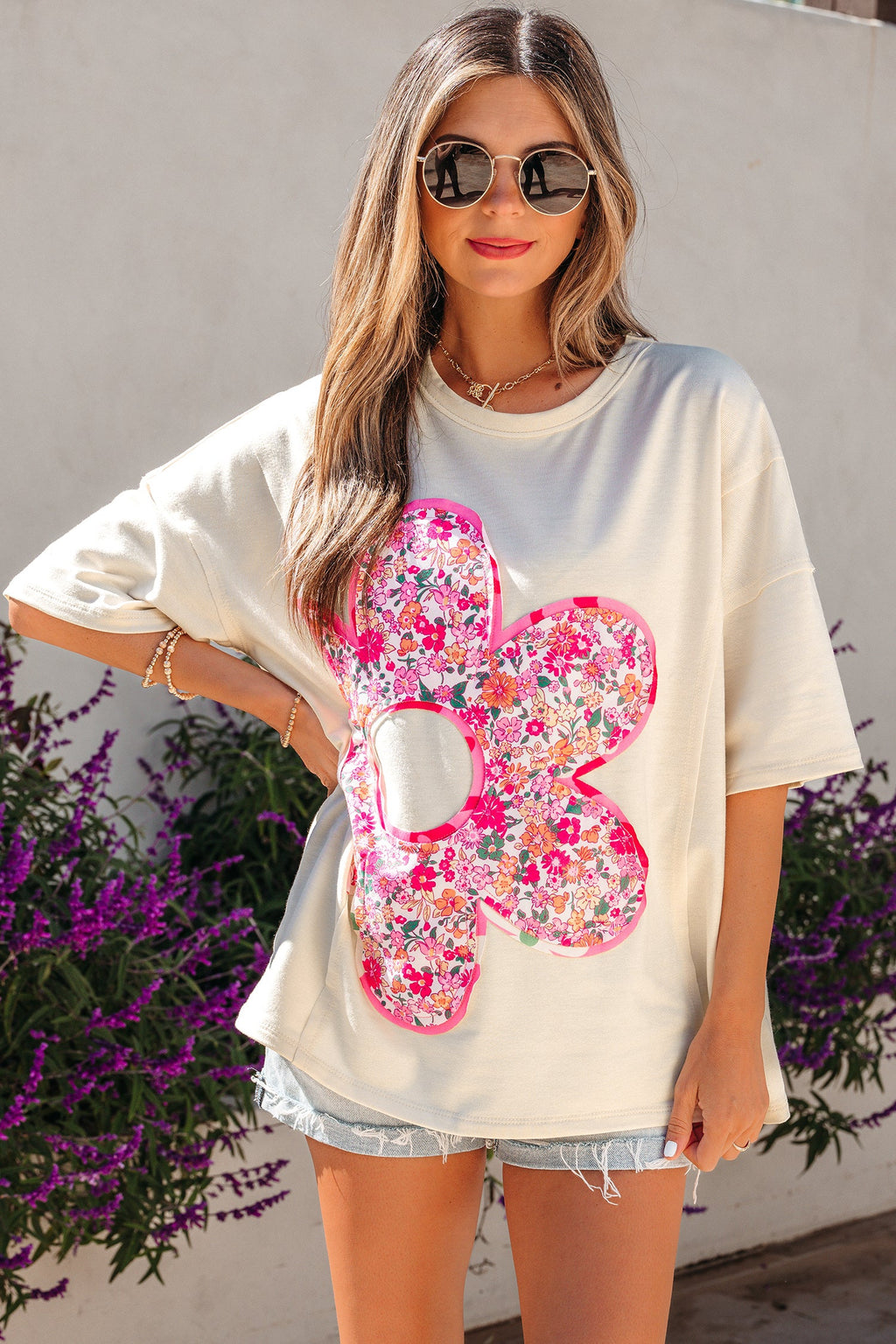 Poppy Big Flower Oversize Tee