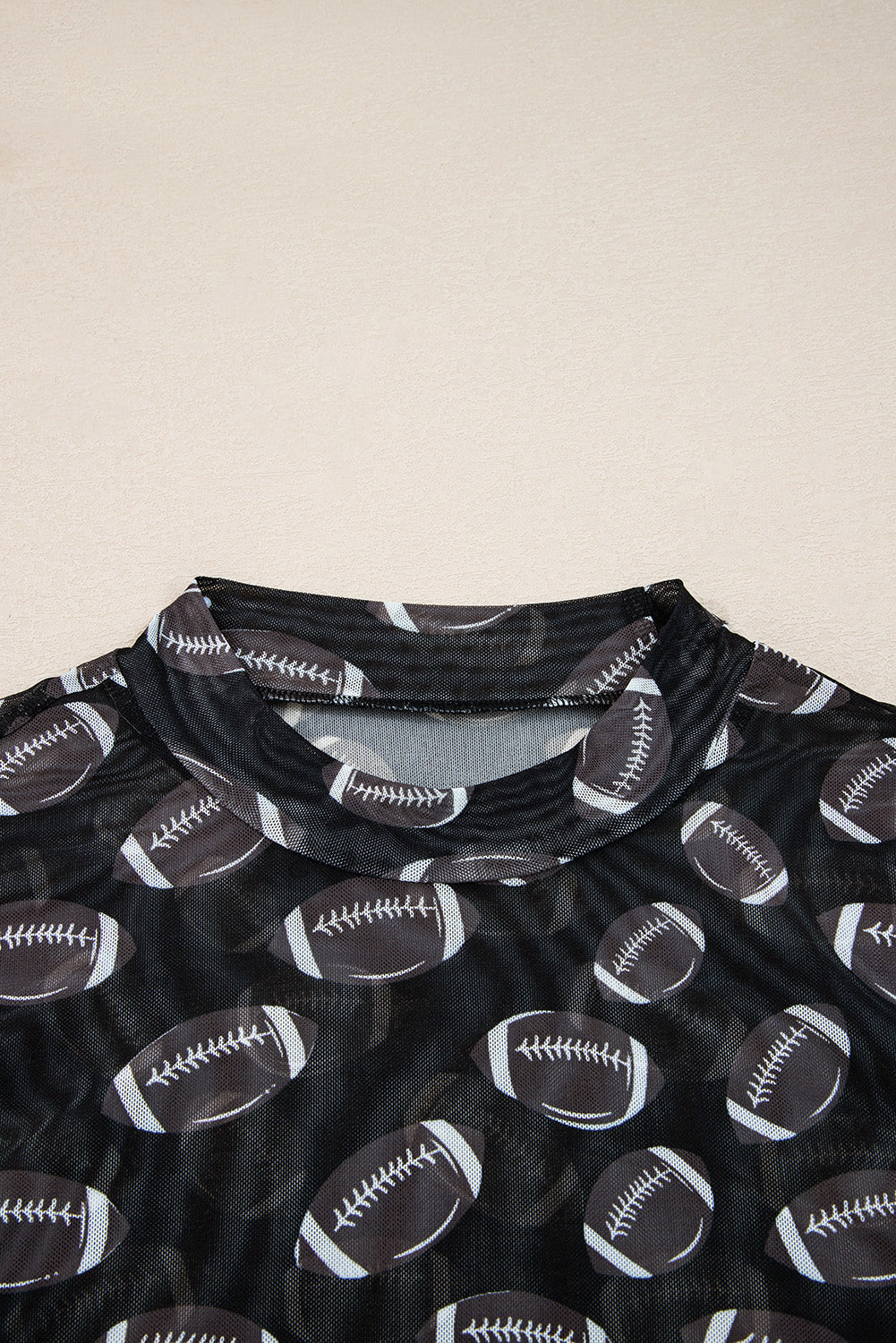 Maci Rugby Mesh Sheer Long Sleeve Top