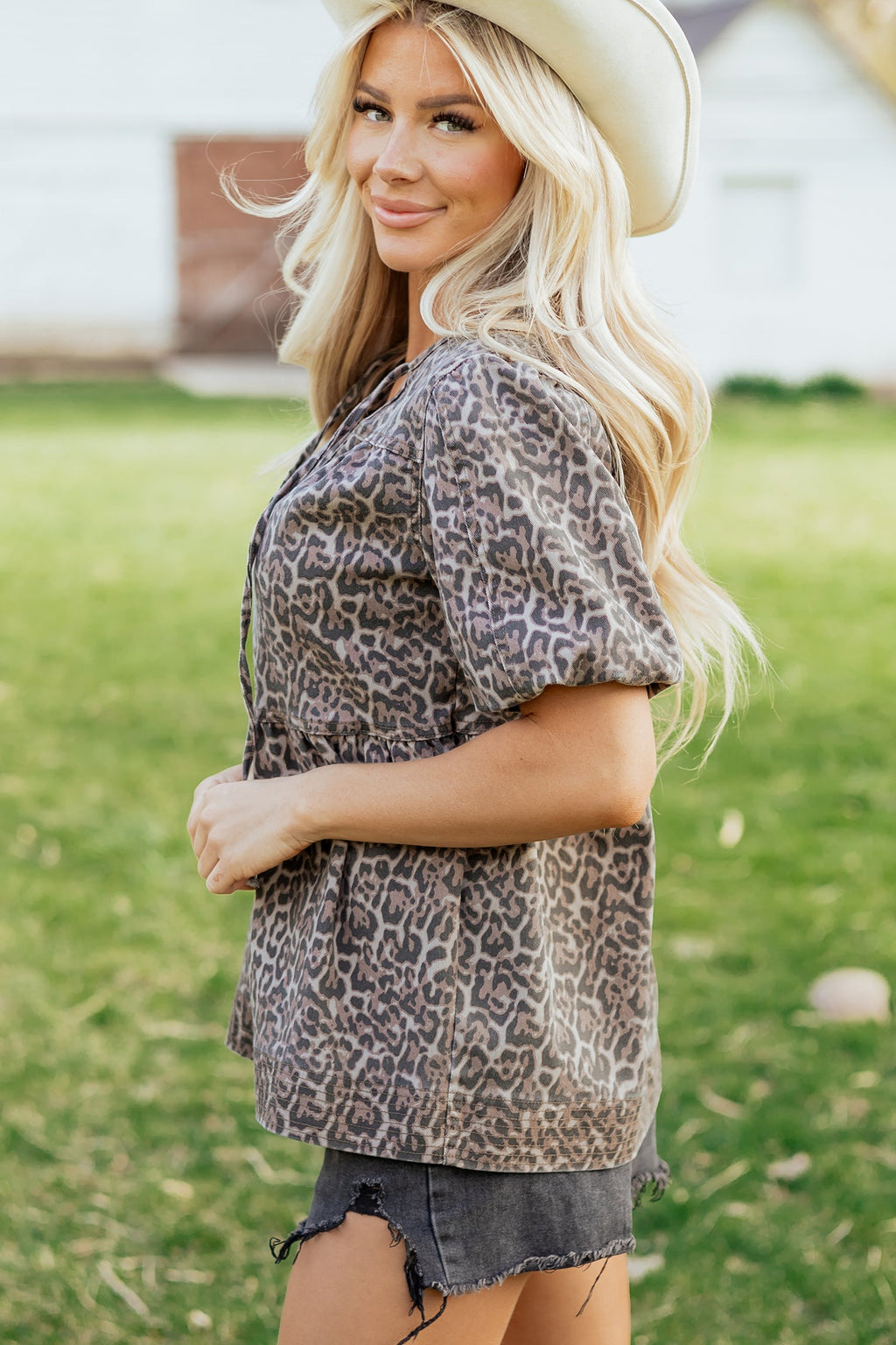 Stephanie Puff Sleeve Babydoll Top