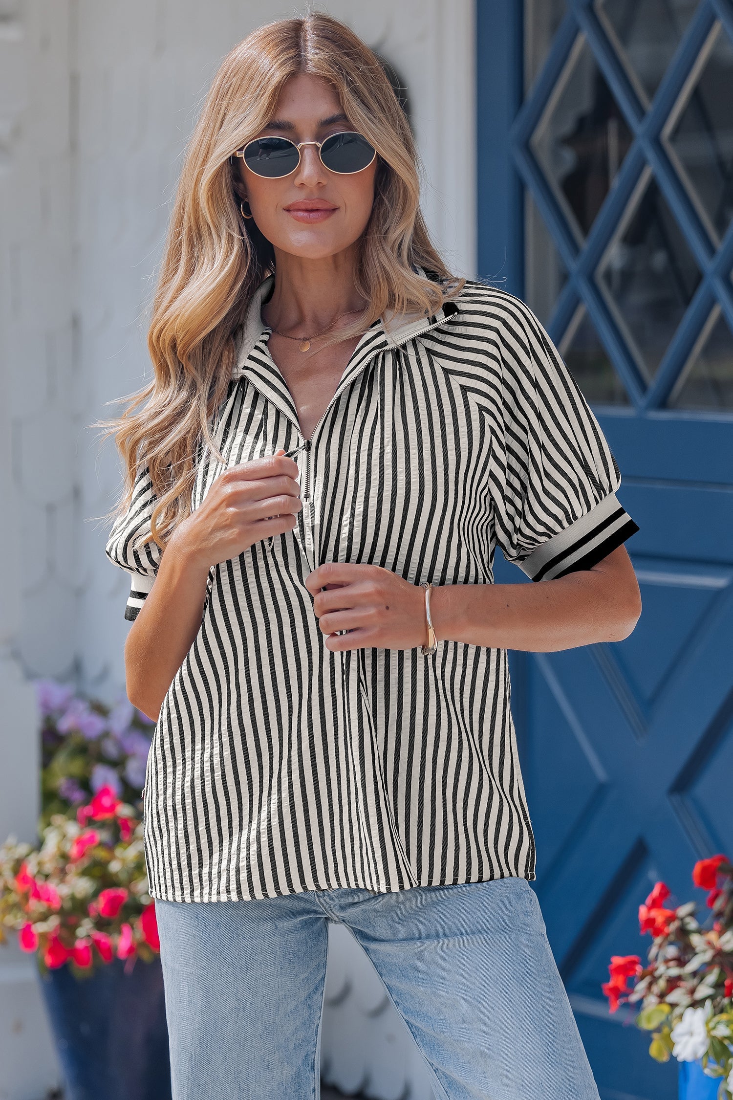 Riley Short Puff Sleeve Blouse