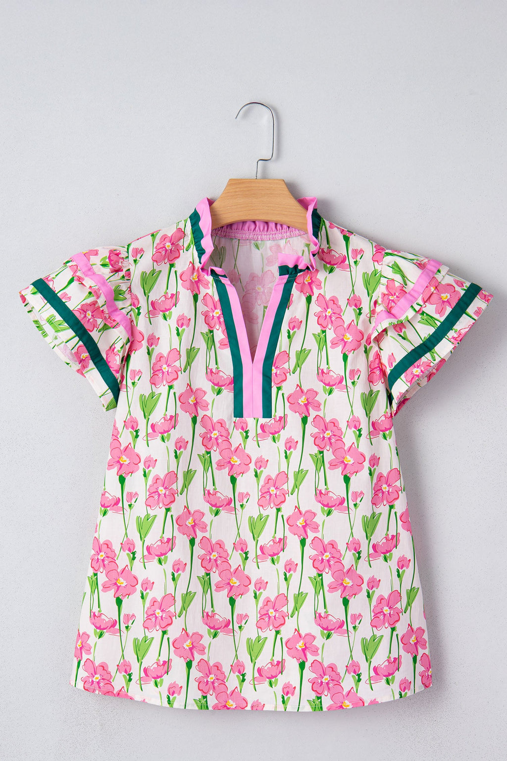 Elyse Ruffled Short Sleeve Blouse