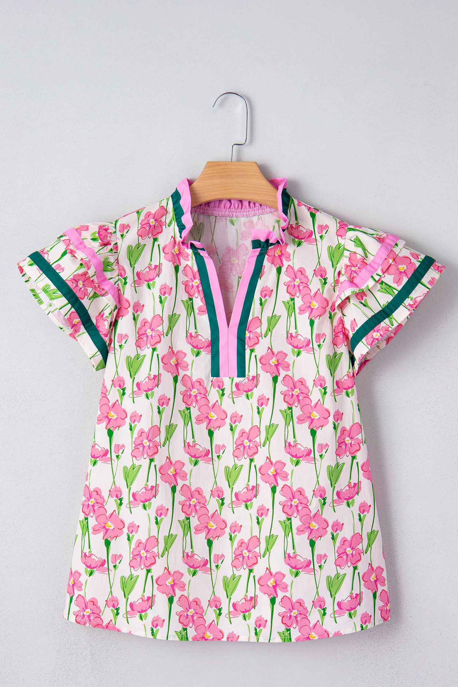 Elyse Ruffled Short Sleeve Blouse