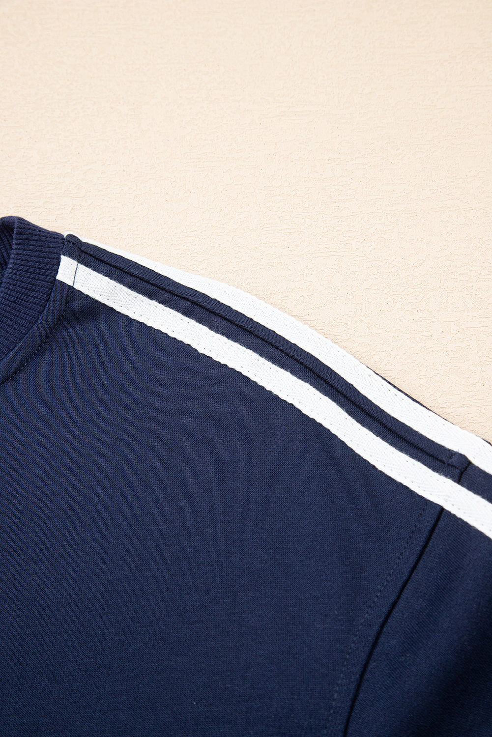 Hana Striped Detail Crewneck Pullover