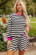 Harper Loose Shorts Set Long Sleeve Top Set