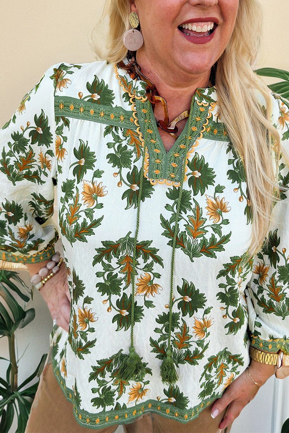 Kira 3 4 Sleeve PLUS Blouse