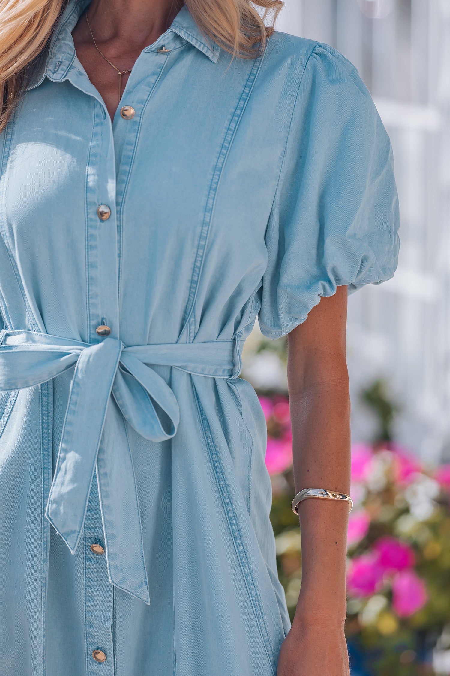 Shiloh Bubble Sleeve Long Dress