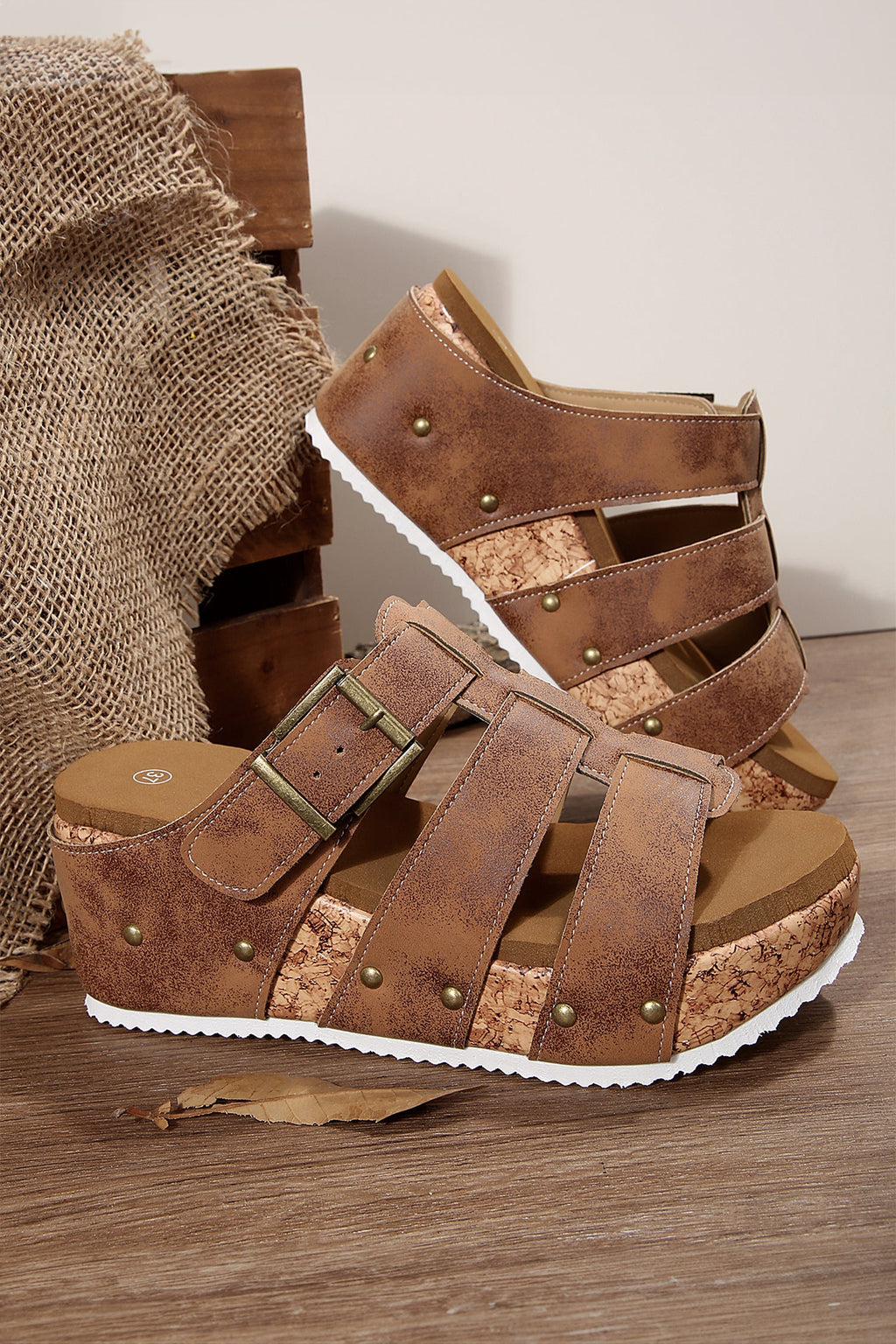 Melody Cork Wedge Platform Slippers