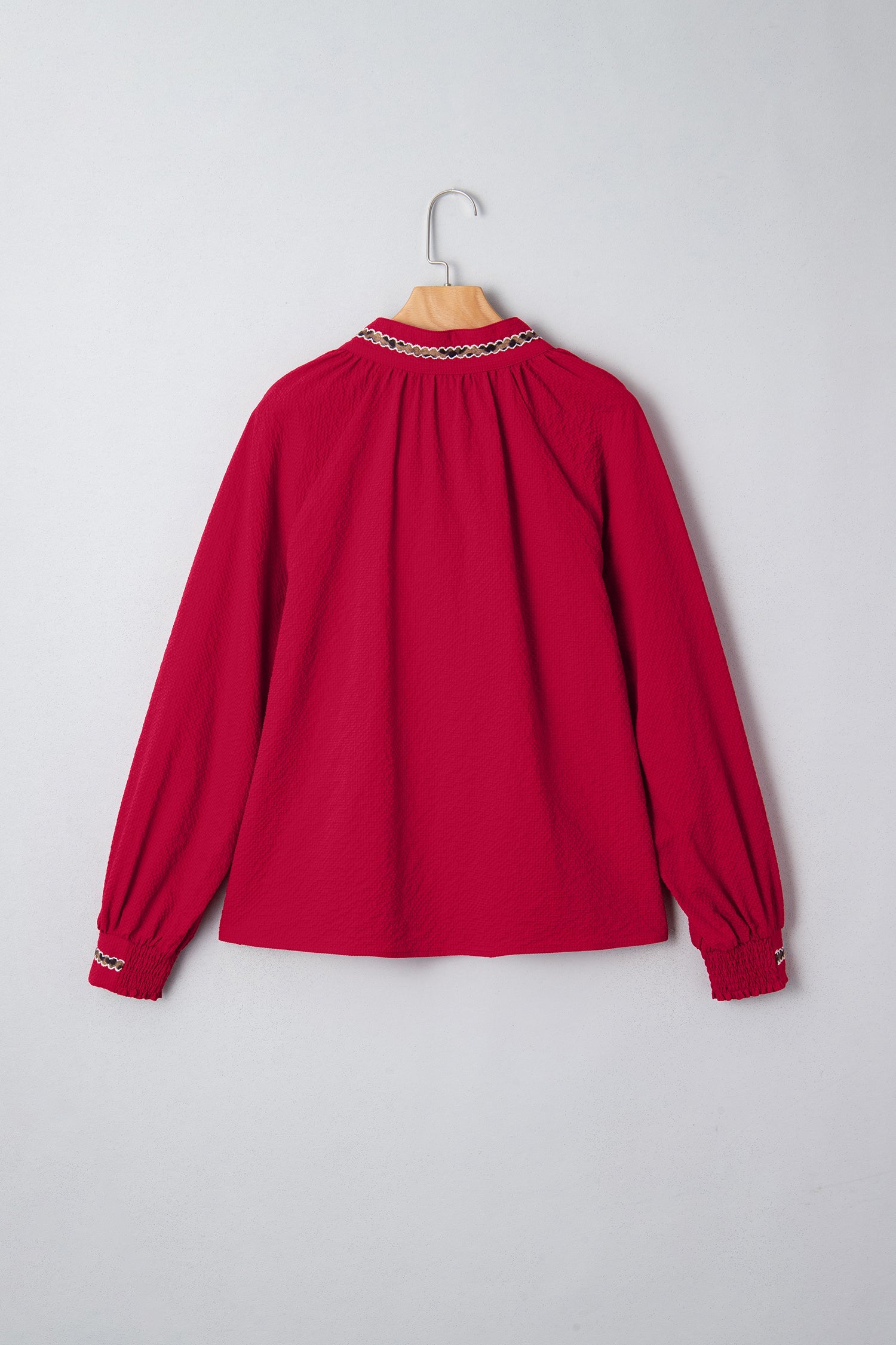 Eve Jacquard Print Textured Blouse