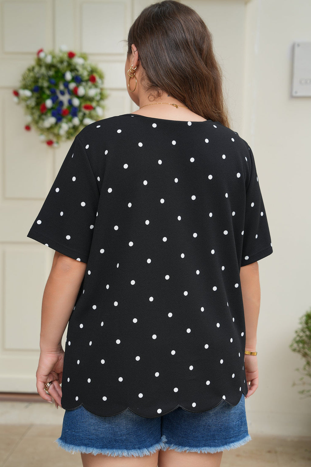 Margaret Dotted Casual PLUS Top