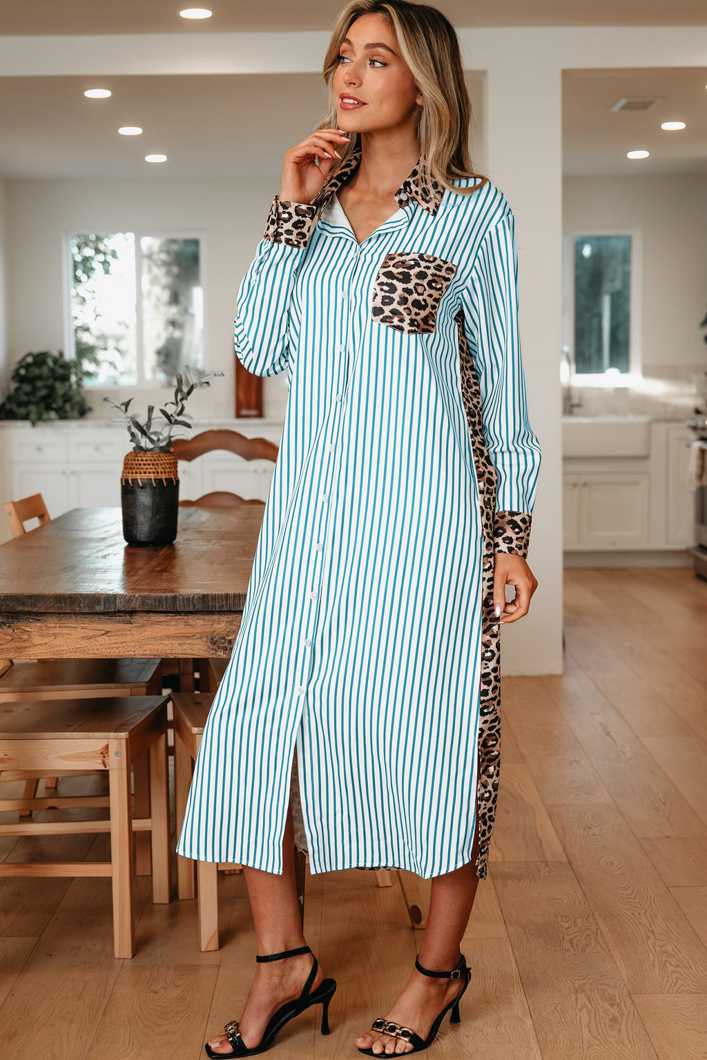 Savannah Contrast Patchwork Long Shirt