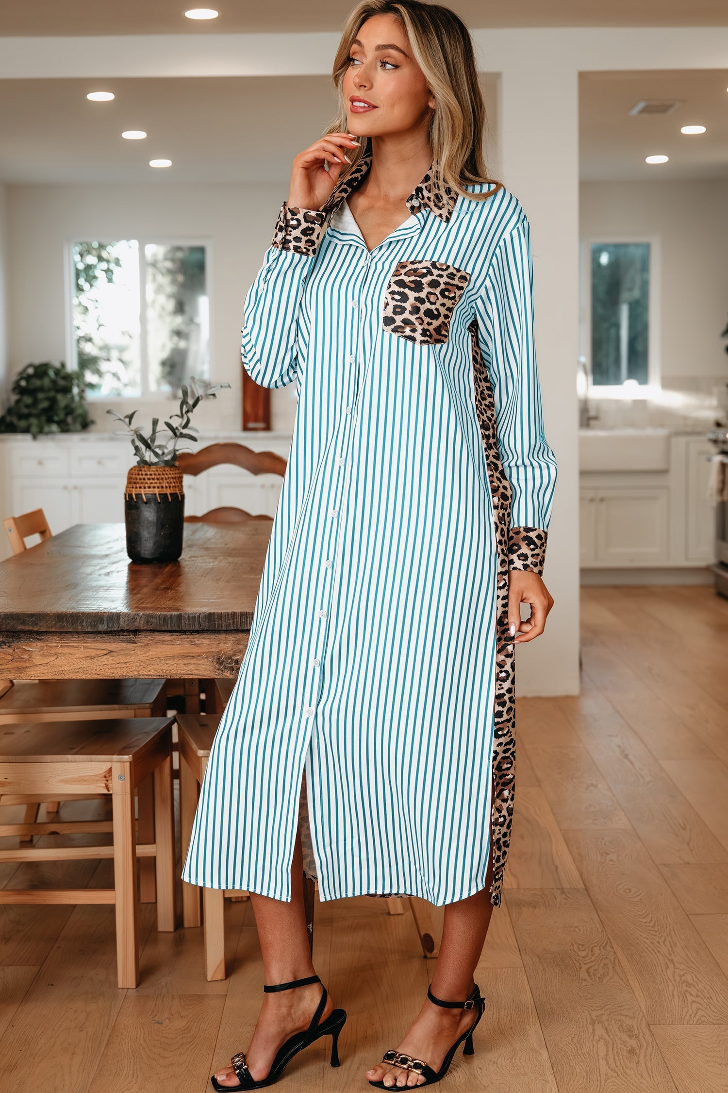 Savannah Contrast Patchwork Long Shirt