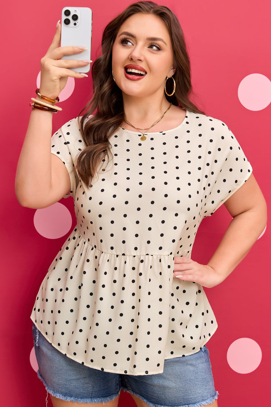 Alison Short Sleeve Babydoll PLUS Blouse
