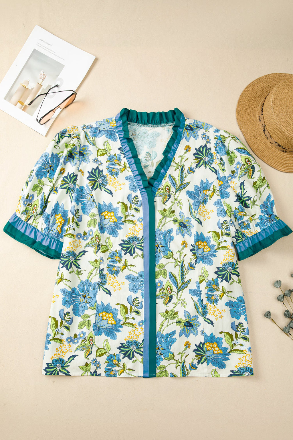 Alisson Short Sleeve Floral PLUS Blouse