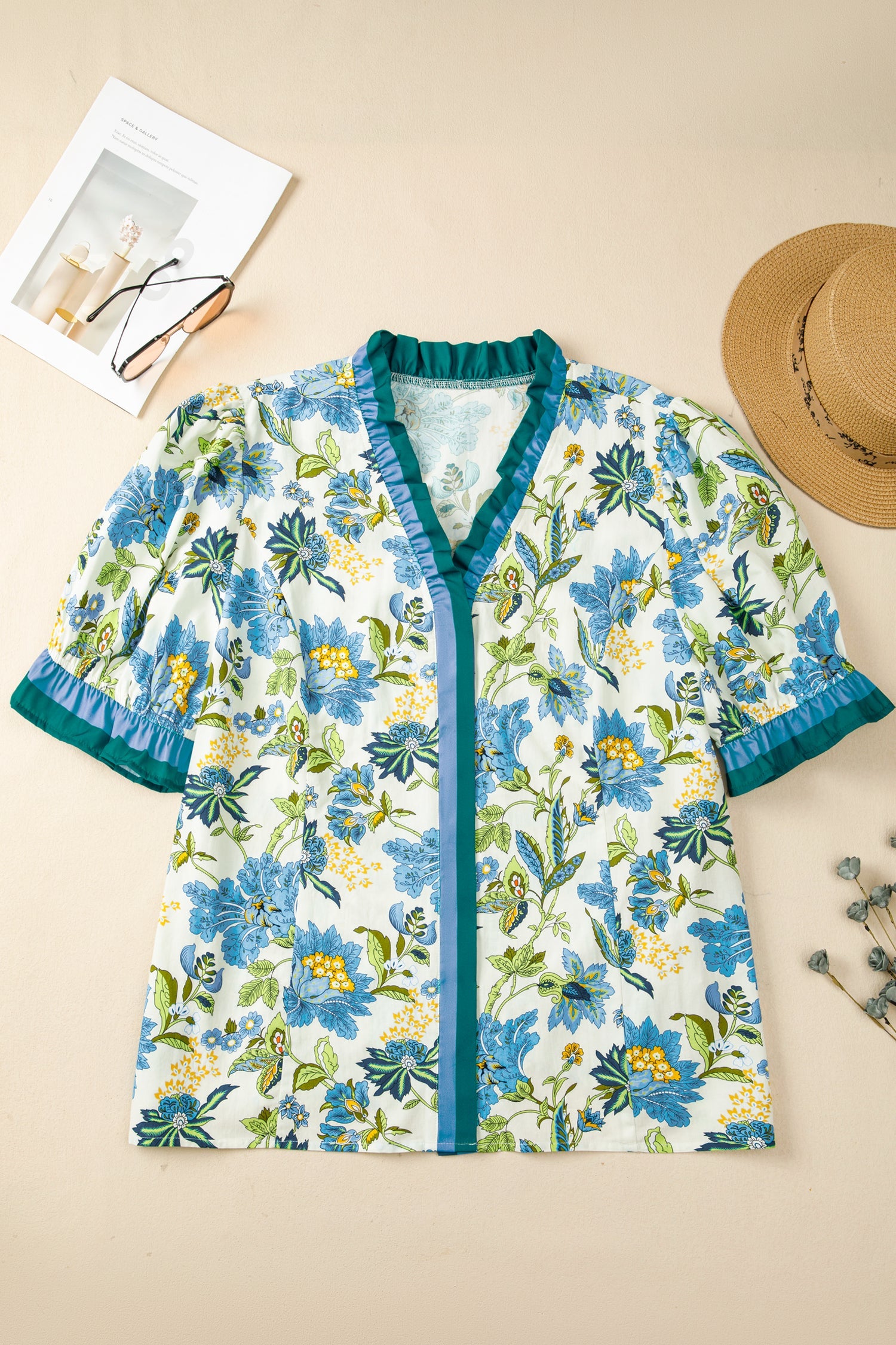 Alisson Short Sleeve Floral PLUS Blouse