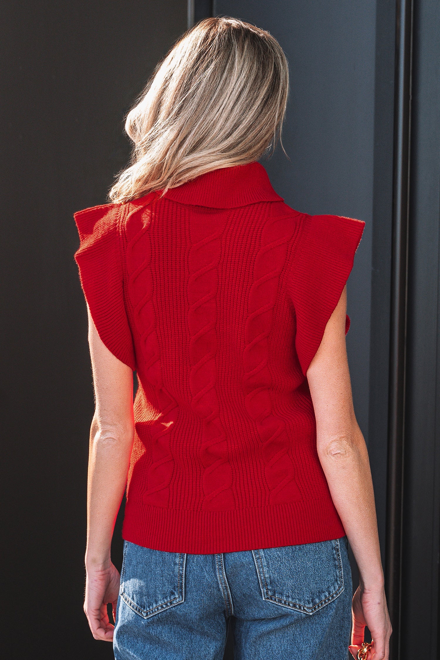 Alessia Ruffled Short Sleeve Sweater