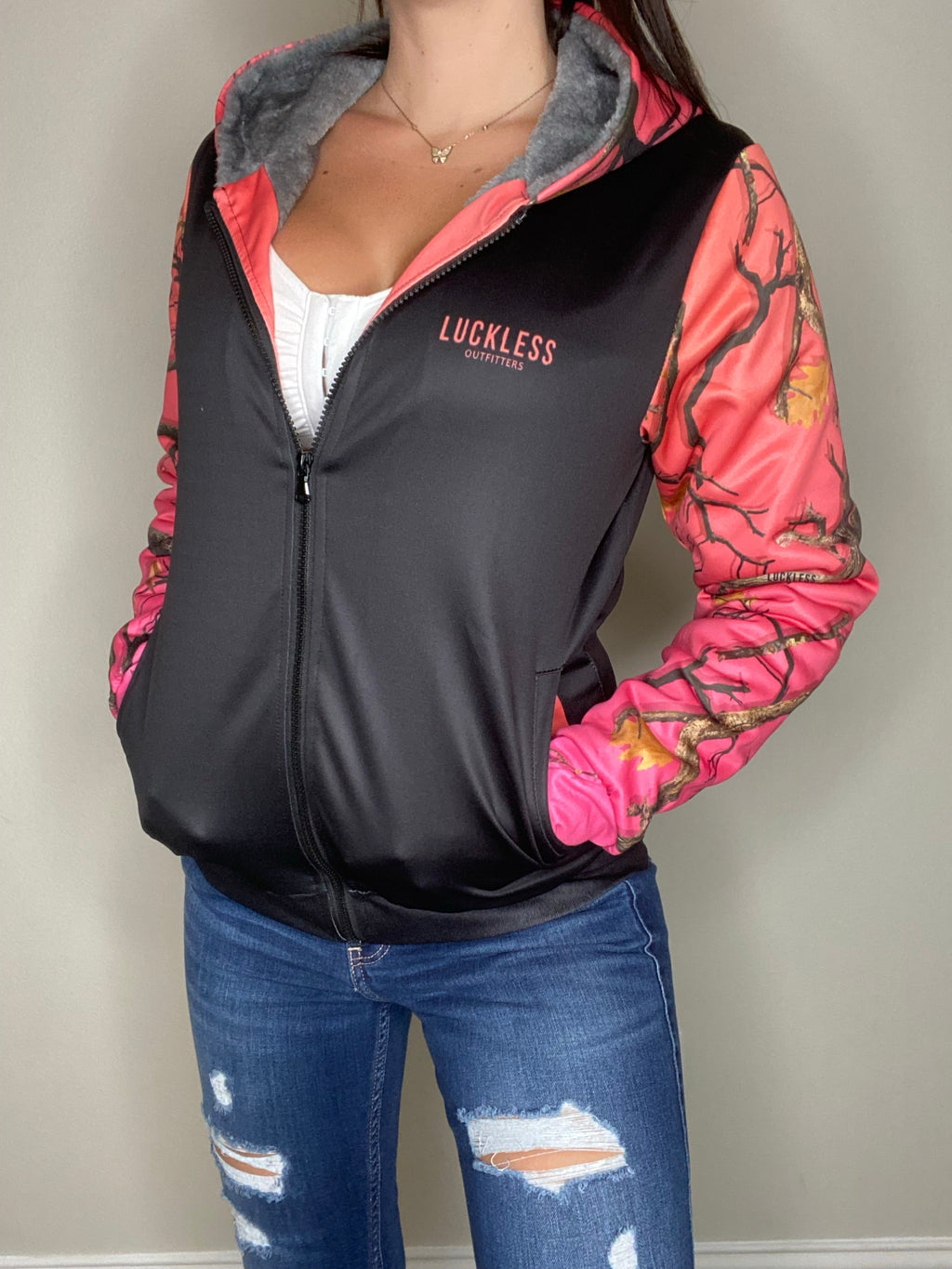 SUN KISSED CAMO HEAVY ZIP FLEECE HOODIE
