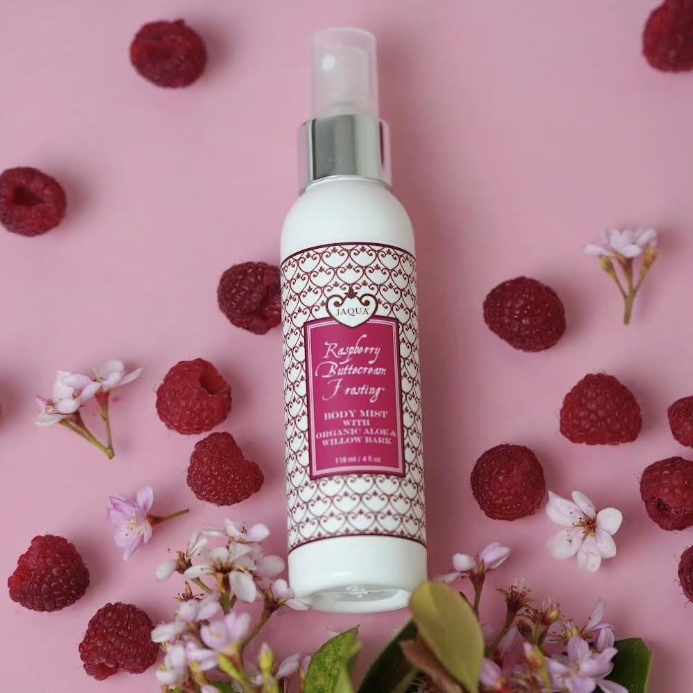 Raspberry Buttercream Frosting Hydrating Body Mist with Organic Aloe & Willow Bark