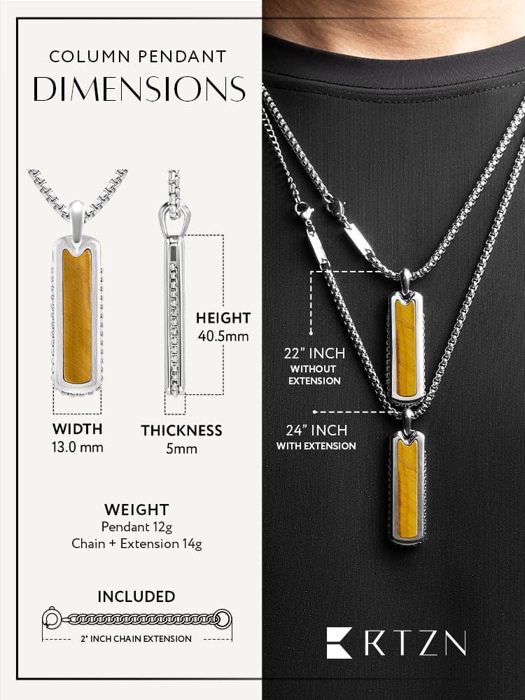 Tiger Eye Column Pendant Necklace